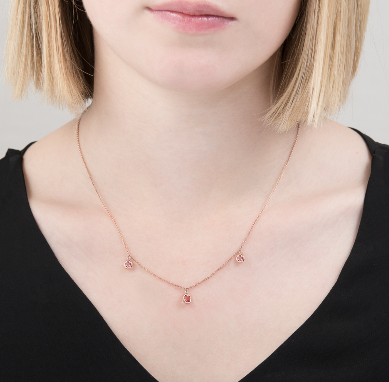 Pink Tourmaline Dew Drop Necklace