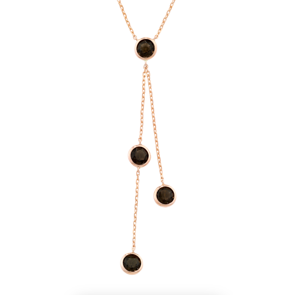 Smoky Quartz Drop Pendant Necklace