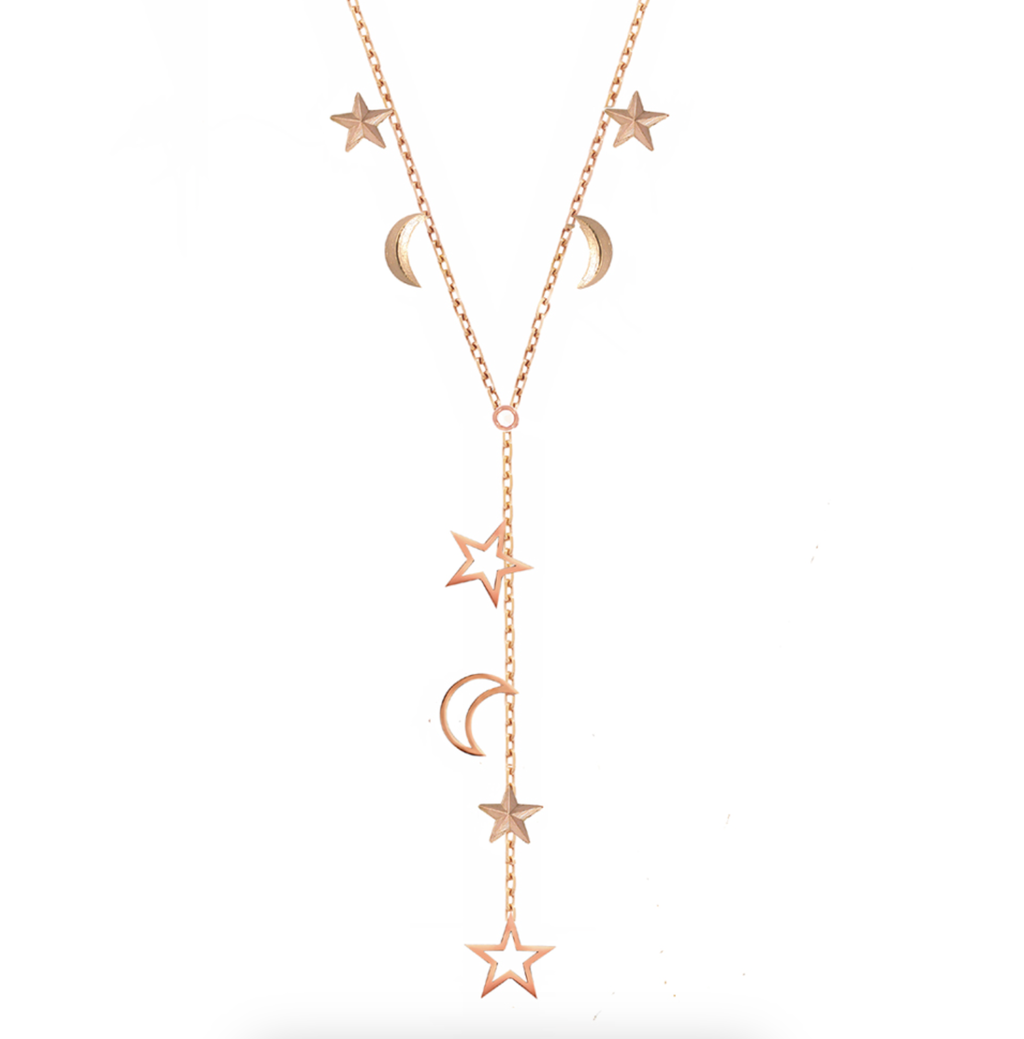 Star and Moon Starry Night Necklace