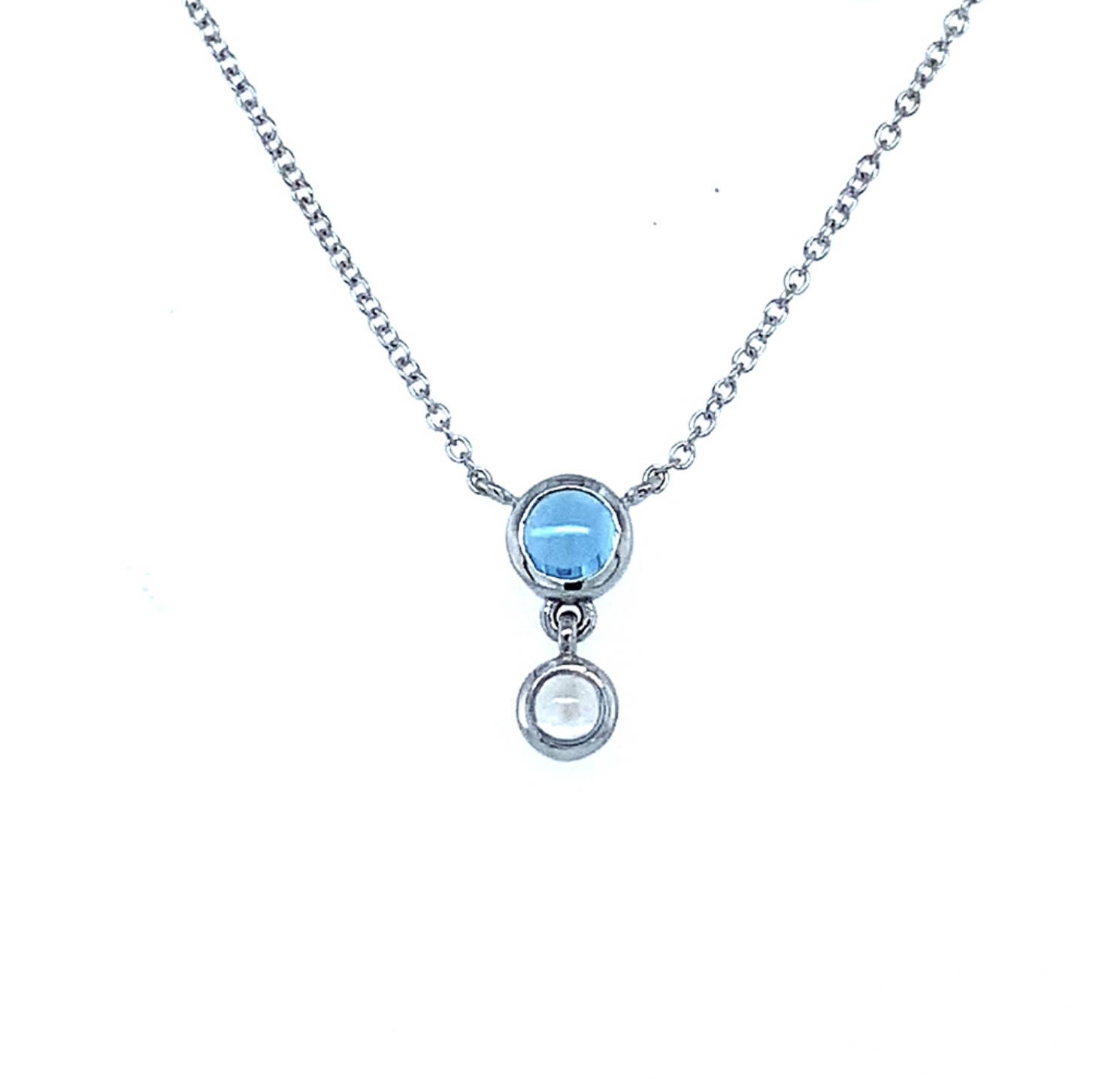 Blue Topaz and Moonstone Pendant Necklace