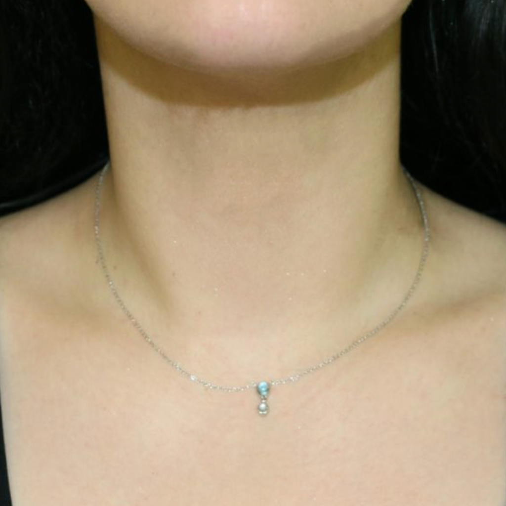 Blue Topaz and Moonstone Pendant Necklace