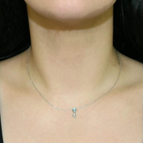 Blue Topaz and Moonstone Pendant Necklace