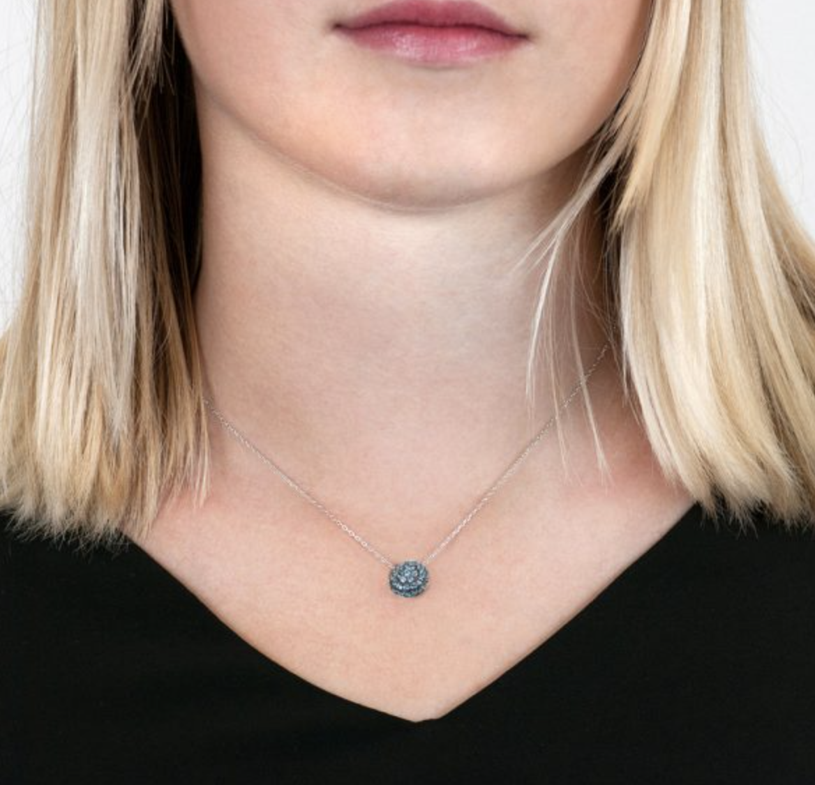 Blue Topaz Ball Pendant Necklace