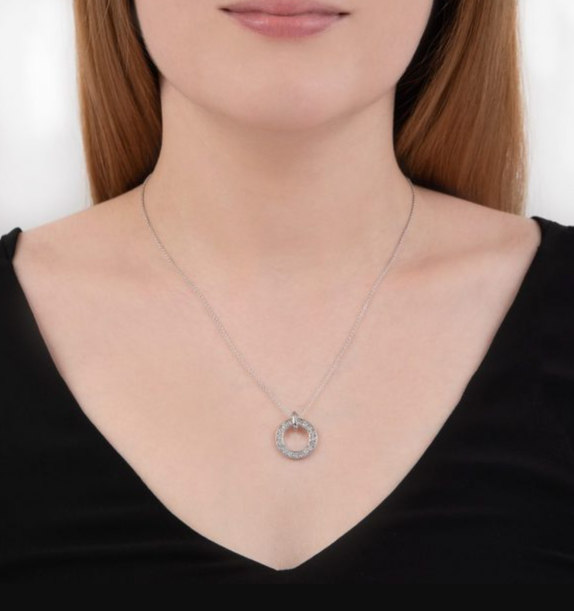 Diamond Circle Pendant Necklace